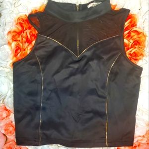 Sheer zip-up crop top